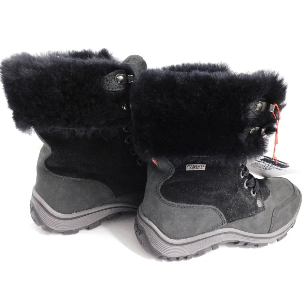 Pajar Womens Waterproof Sheepskin Lined Winter Boots Black Size 7-7.5 Abbie NWT